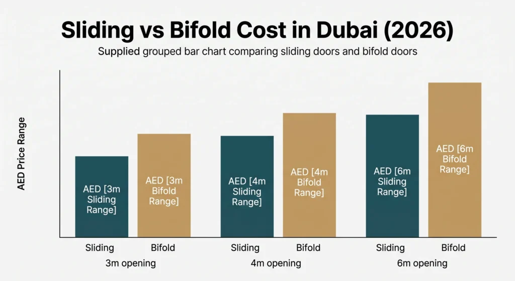 sliding door vs bifold door cost